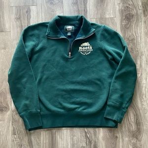 Roots Dark Pine Half-Zip Sweater